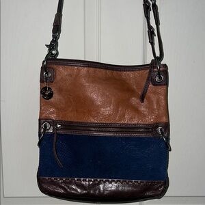 The Sak Brown and Blue Crossbody Bag